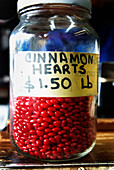 Jar of Cinnamon Hearts