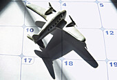 Toy Plane on Calendar