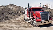 Transport Truck at Construction Site, Toronto, Ontario, Canada