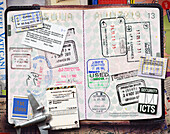 Reisepass mit Stempeln