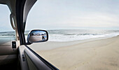 Beach from inside Rental Car, Point Pleasant, New Jersey, USA