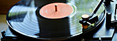 Close-up of Record on Turntable