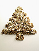 Golden Pebbles in Shape of Christmas Tree