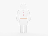 3D Illustration of Glass Businesswoman Symbol on White Background