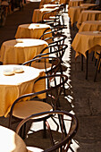 Chairs at Cafe, Florence, Firenze Province, Tuscany, Italy