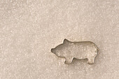Pig-Shaped Cookie Cutter in Snow