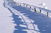 Schneebedeckter Zaun, Österreich