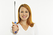Woman Holding Screwdriver