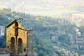 Church Steeple, Cortona, Province of Arezzo, Tuscany, Italy