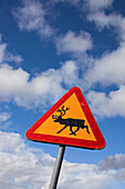 Warning Sign for Reindeer Crossing, Sweden