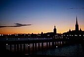 Stockholm, Schweden; Silhouettierte Stadt