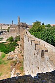 Die Stadtmauern, Jerusalem, Israel; Steinerne Stadtmauern der antiken Stadt