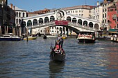 Grand Canal And Rialto Bridge; Venice, Italy
