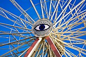 Detail Of Ferris Wheel Against Clear Sky; Bridlington, Yorkshire, England, Uk