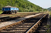 Eisenbahnschienen; Levisham, North Yorkshire, England, Uk