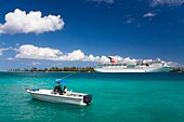 Boat In Nassau Harbor; Nassau, New Providence Island, Bahamas