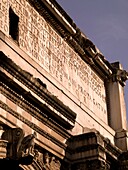 Detail des Arco De Settimo Severo Roma auf dem Forum Romanum; Rom, Italien