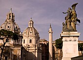 Old City With Domes Of Church And Monuments; Rome, Italy