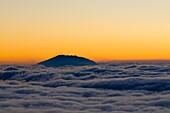 Mt St. Helens vom High Camp bei Sonnenuntergang; Washington, USA