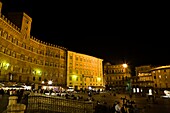 Piazza Del Campo At Night; Siena, Tuscany, Italy