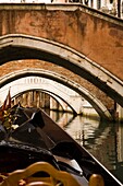 Gondola And Bridge; Venice, Italy