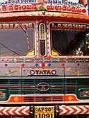 Front Of Colorful Minibus; Cochin, Kerala, India