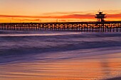 Municipal Pier At Sunset; San Clemente, California, Usa