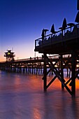 Municipal Pier At Sunset; San Clemente, California, Usa