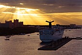 Prince George Wharf At Sunrise; Nassau, New Providence Island, Bahamas