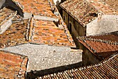 Santo Stefano Di Sessanio, Abruzzo, Italy; Terra Cotta Pantile Rooftops
