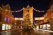 Old Town At Christmas, Night; Morpeth, Northumberland, England