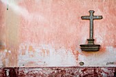 Cross On Wall; Antigua, Guatemala