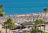 La Carihuela Strand; Torremolinos, Costa Del Sol, Provinz Malaga, Spanien