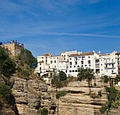 Houses Overlooking Tajo Gorge; Ronda, Malaga Province, Spain