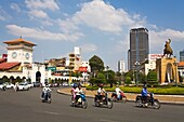 Traffic Circle On Le Loi Blvd; Ho Chi Minh City (Saigon), Southern Vietnam, Vietnam