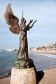 Angel Statue On Beach; Puerto Vallarta, Mexico