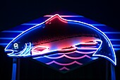 Anthony's Seafood Restaurant, Neon Sign; Spokane, Washington, Usa