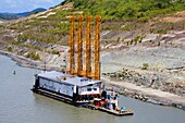 Drill Boat; Gaillard Cut Widening Project, Panama Canal, Panama