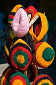 Colorful Caps For Sale; Ocho Rios, St. Ann's Parish, Jamaica, Caribbean