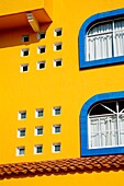 Santa Cruz, Huatulco, Oaxaca State, Mexico; Architectural Detail Of Colorful Hotel