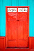 Puerto Corinto, Chinandega, Nicaragua, Central America; Colorful Doorway