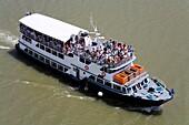 Panama Canal, Panama, Central America; Tour Boat On Canal