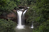 Namtok Heo Suwat Waterfall, Khao Yai National Park, Thailand; Small Waterfall Flowing Into Stream