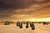 The Conversation Piece Statues In South Shields; Tyne And Wear,England