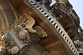 Low Angle View Of Ornate Balcony Detail, Barcelona, Spain
