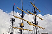 Furled Sails On Tall Ship, Cabo San Lucas, Mexico