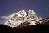 Night View With Star Trails; Ama Dablam, Dingboche, Nepal