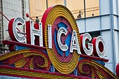 Chicago' Sign, Chicago, Illinois, Usa
