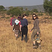 Family On A Hike, Kenya, Africa