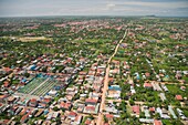 Luftaufnahme der Stadt Siem Reap, Kambodscha